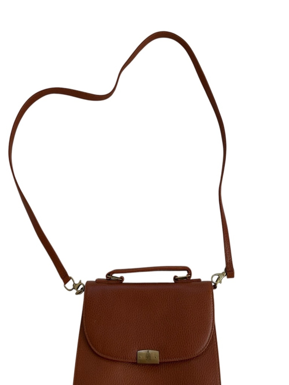 Mark Cross British tan all weather leather top handle Cross Body Bag